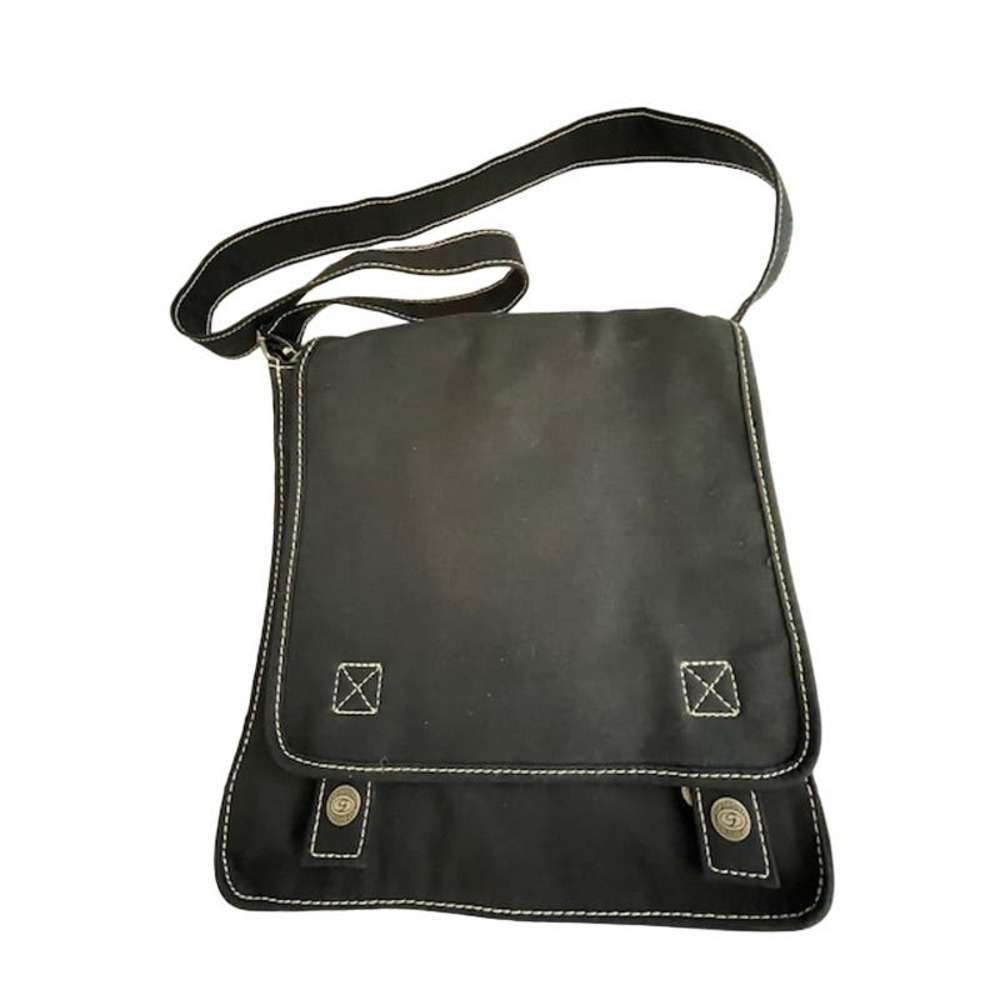 GAP original navy blue satchel with velcro & snap closure.